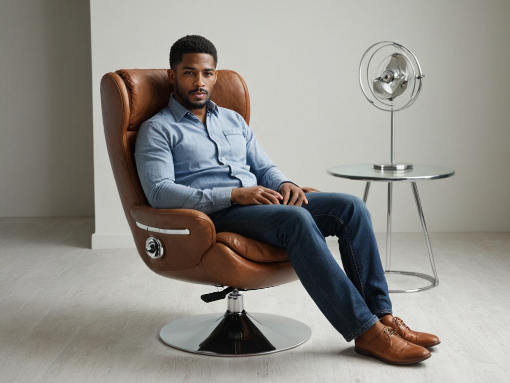 Man in Leather Chair - Casual Professionalism