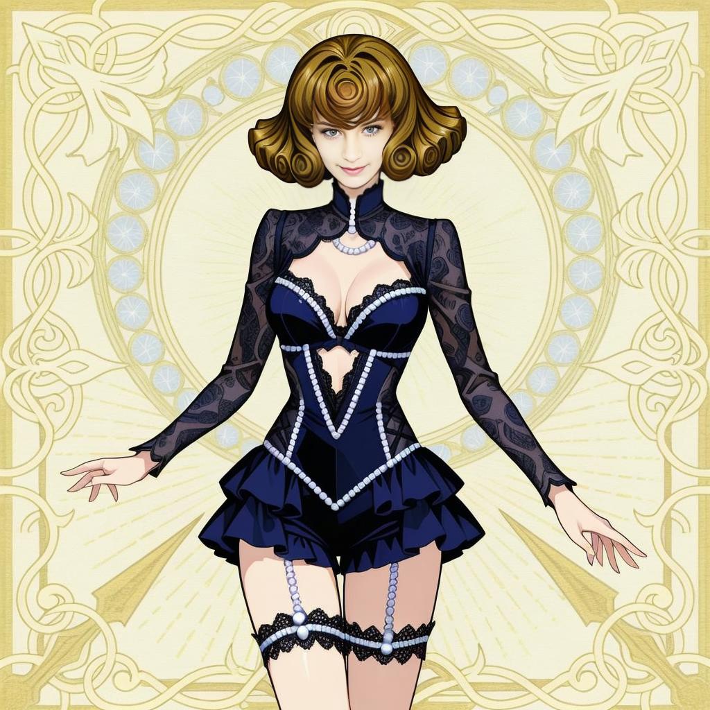 Victorian-inspired Woman in Dark Blue Corset Victorian-inspired Woman in Dark Blue Corset