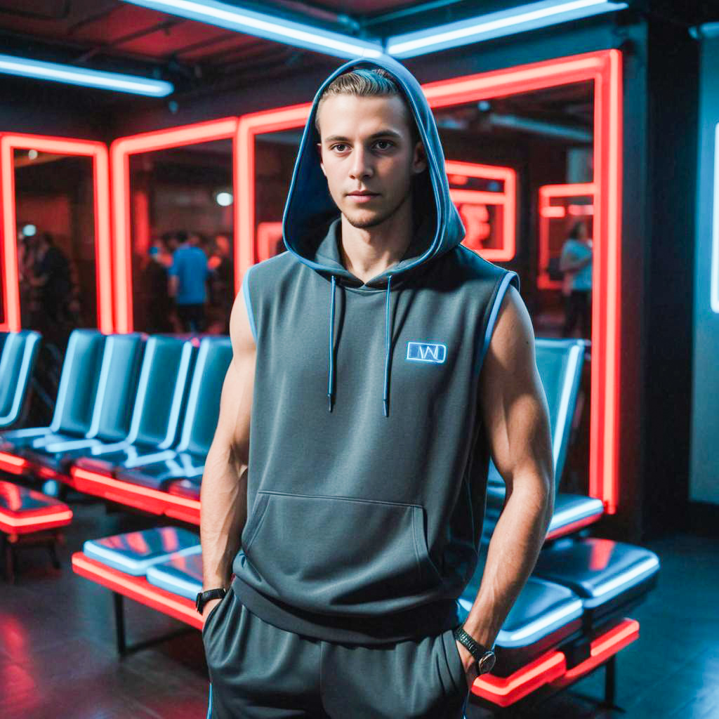 Stylish Young Man in Fitness Studio