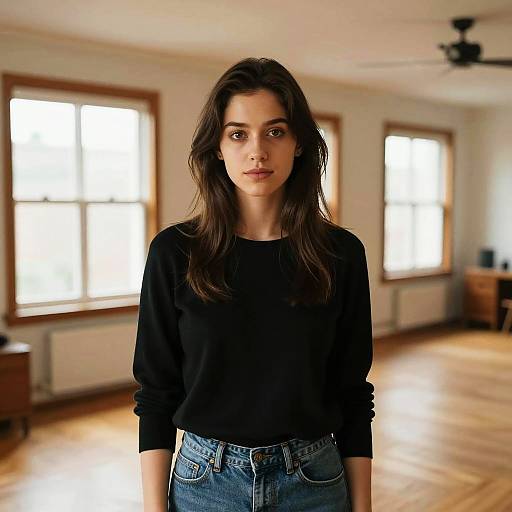 Casual Young Woman in Modern Interior - Gen Z Style Portrait