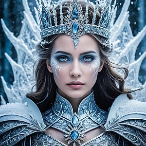 Regal Ice Queen in Silver Armor