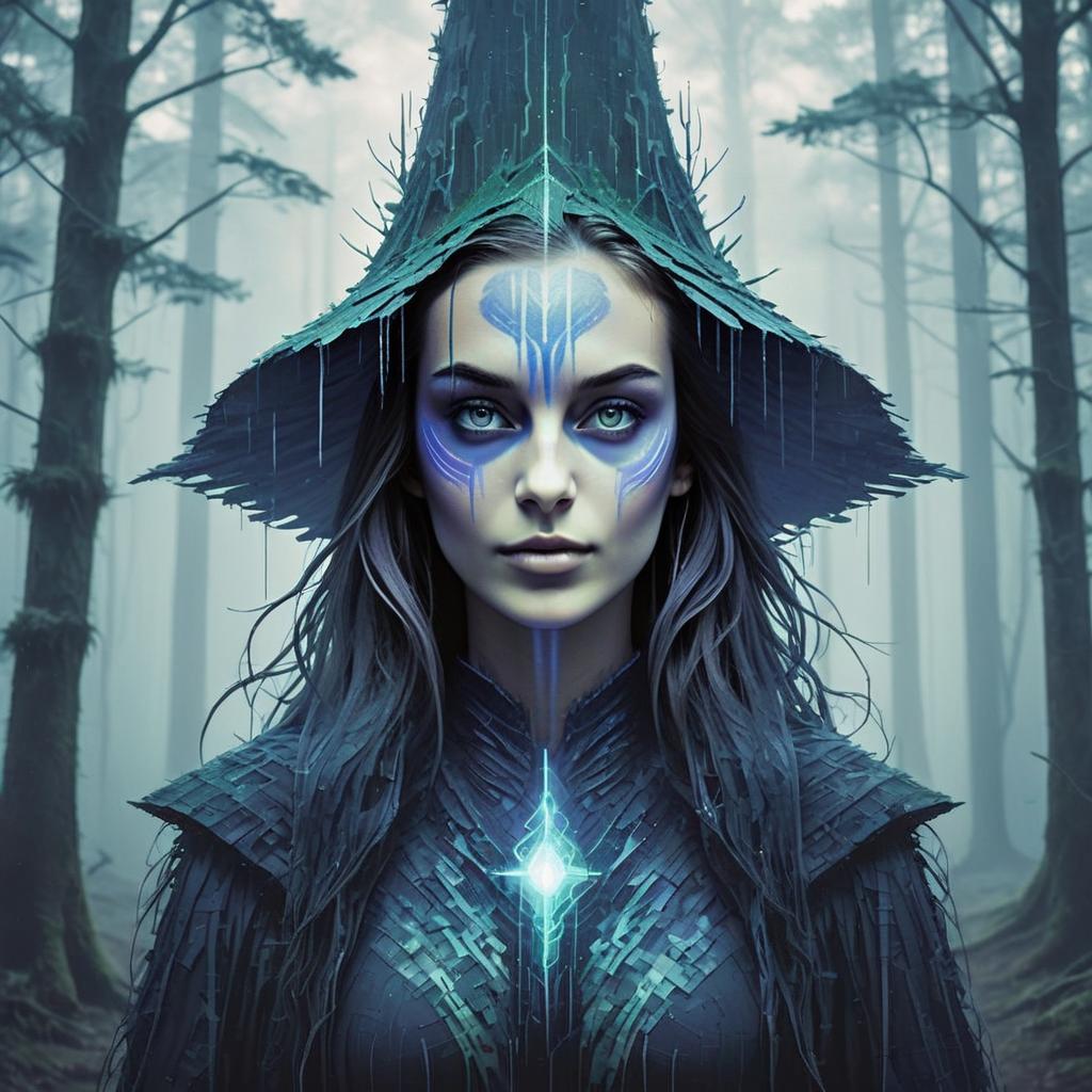 Mystical Woman in Eerie Forest Mystical Woman in Eerie Forest