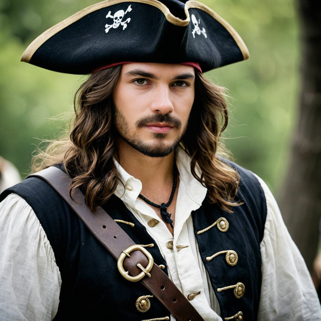Colonial Pirate in Tricorn Hat