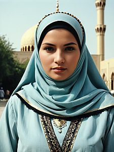 Woman in Islamic Outfit Photorealistic Outdoor Portrait Daylight