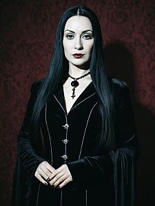 Photorealistic Morticia Addams Costume Woman Gothic Cosplay