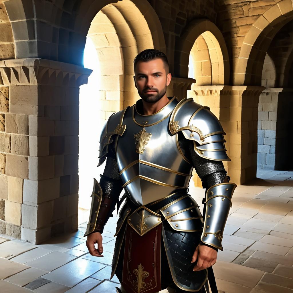 Medieval Warrior in Gleaming Armor