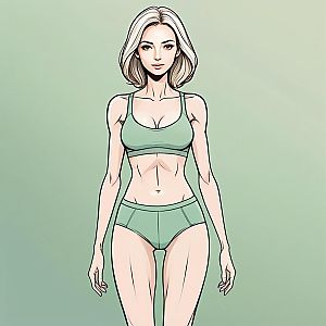 Confident Young Woman in Mint Green Athletic Wear