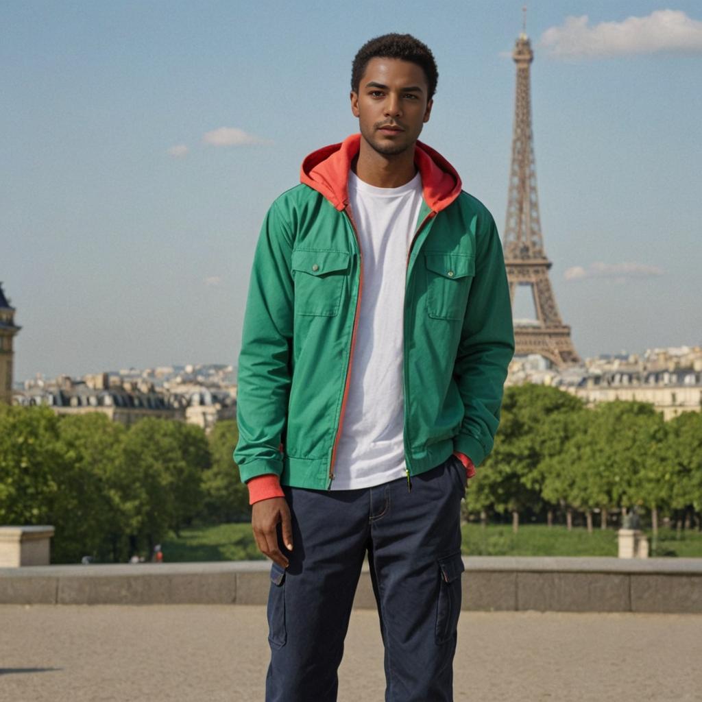 Man Capturing Moments at the Eiffel Tower