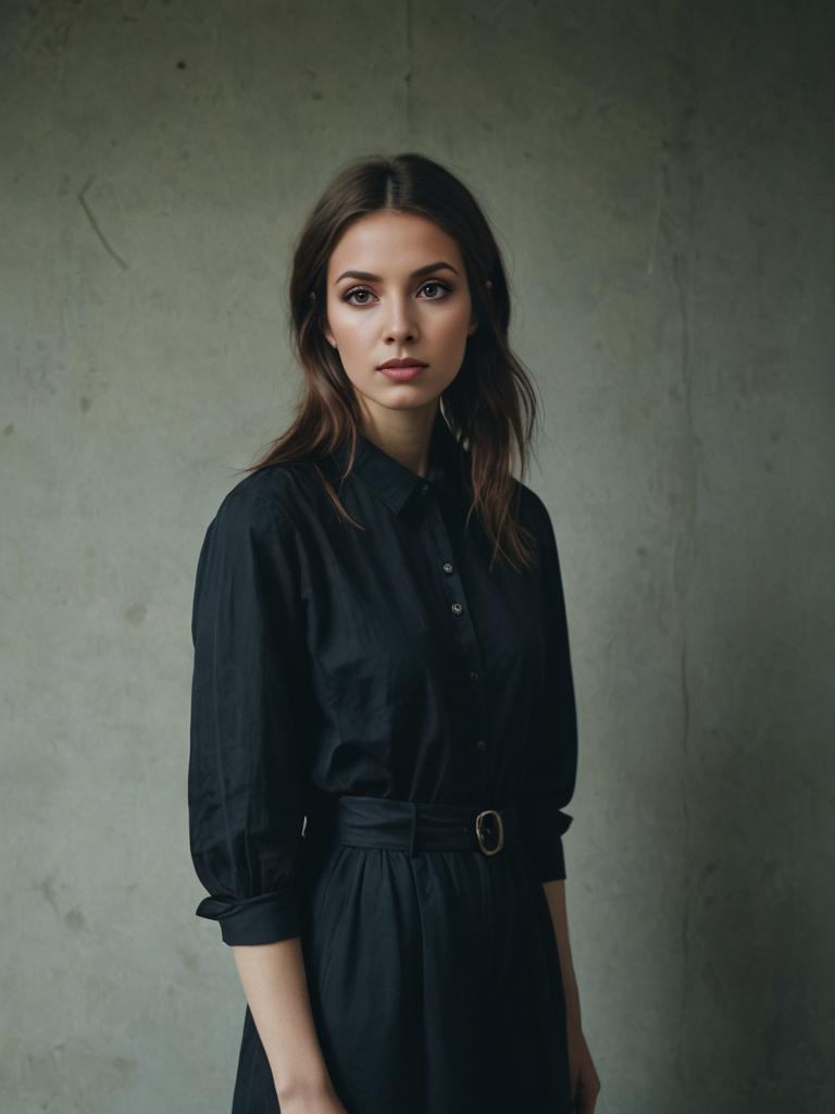 Stylish Woman in Chic Black Outfit