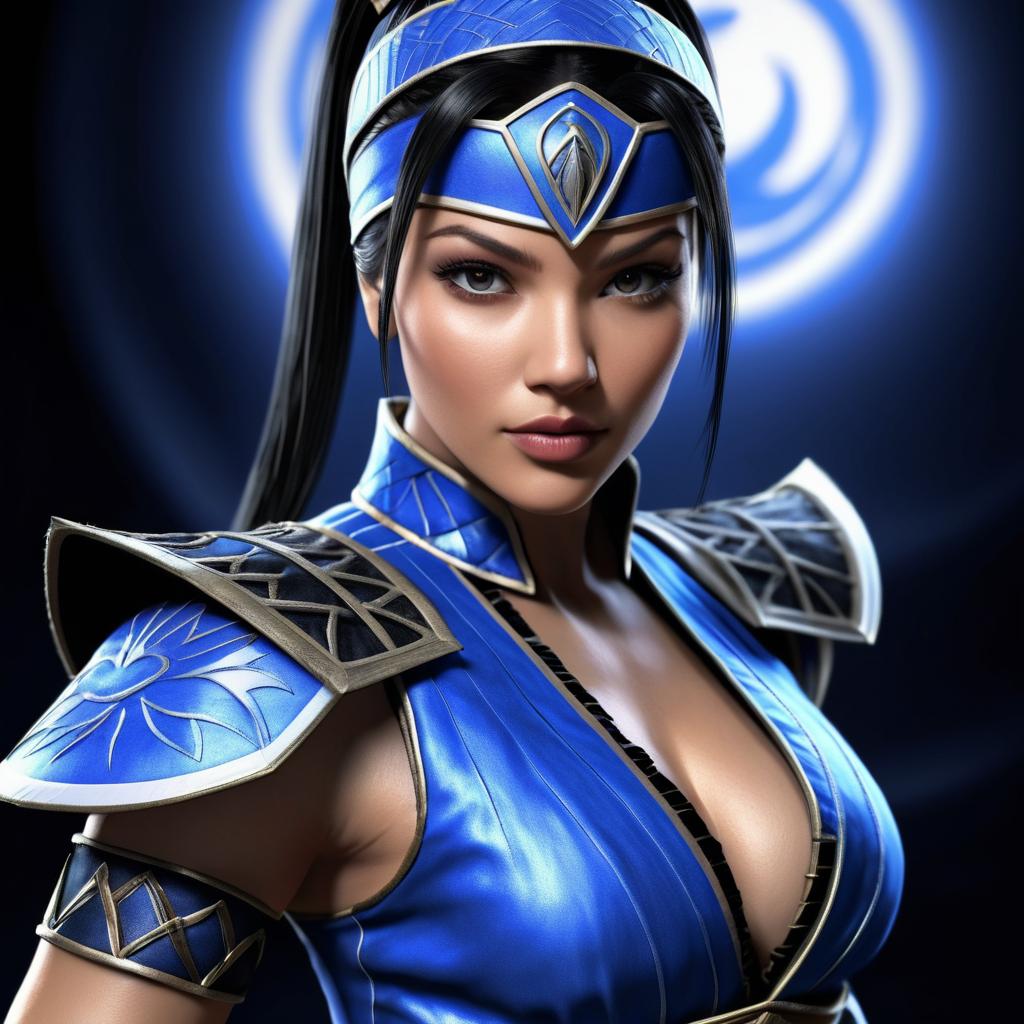 Kitana from Mortal Kombat in Blue Costume