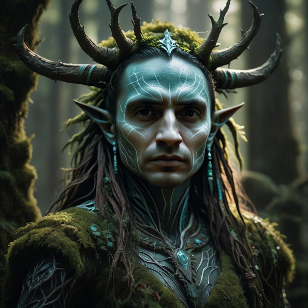 Mystical Figure in Enchanted Forest Mystical Figure in Enchanted Forest
