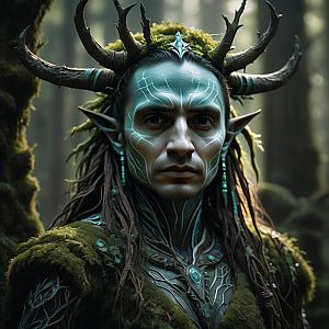 Mystical Figure in Enchanted Forest