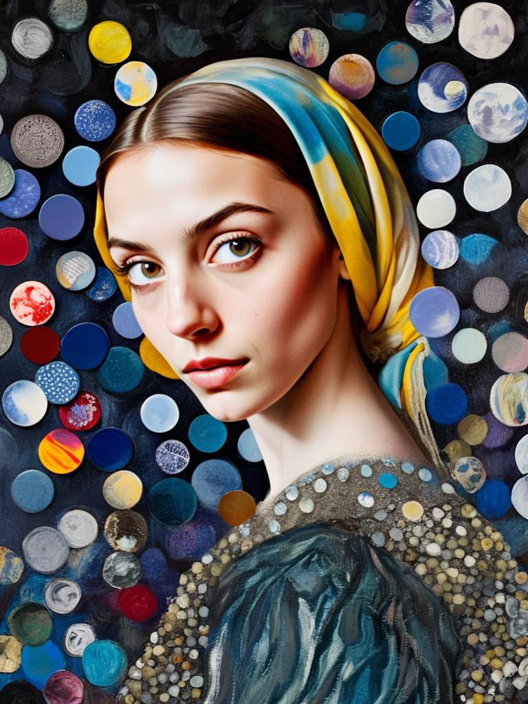 Portrait of Woman with Yellow and Blue Headscarf Portrait of Woman with Yellow and Blue Headscarf