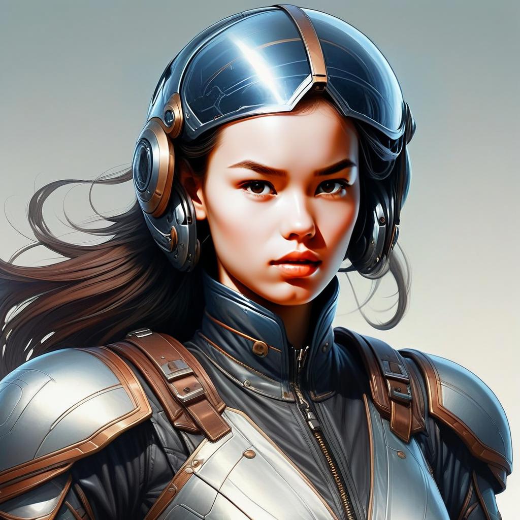 Futuristic Warrior Woman in Armor