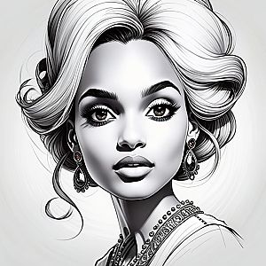 Elegant Woman with Voluminous Hair and Jewelry