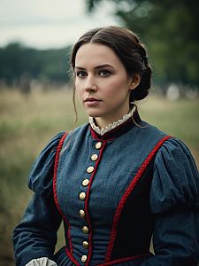 Woman in Civil War-era Dress Outdoors