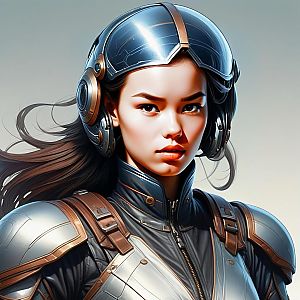 Futuristic Warrior Woman in Armor