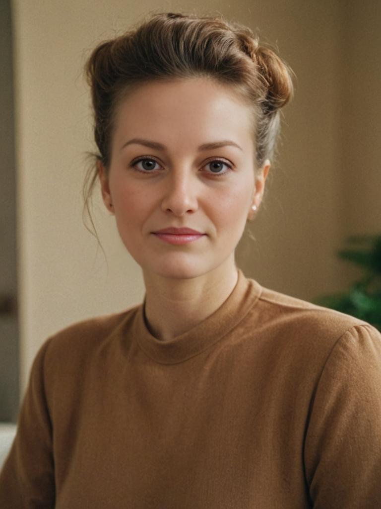 Portrait of Young Woman with Updo