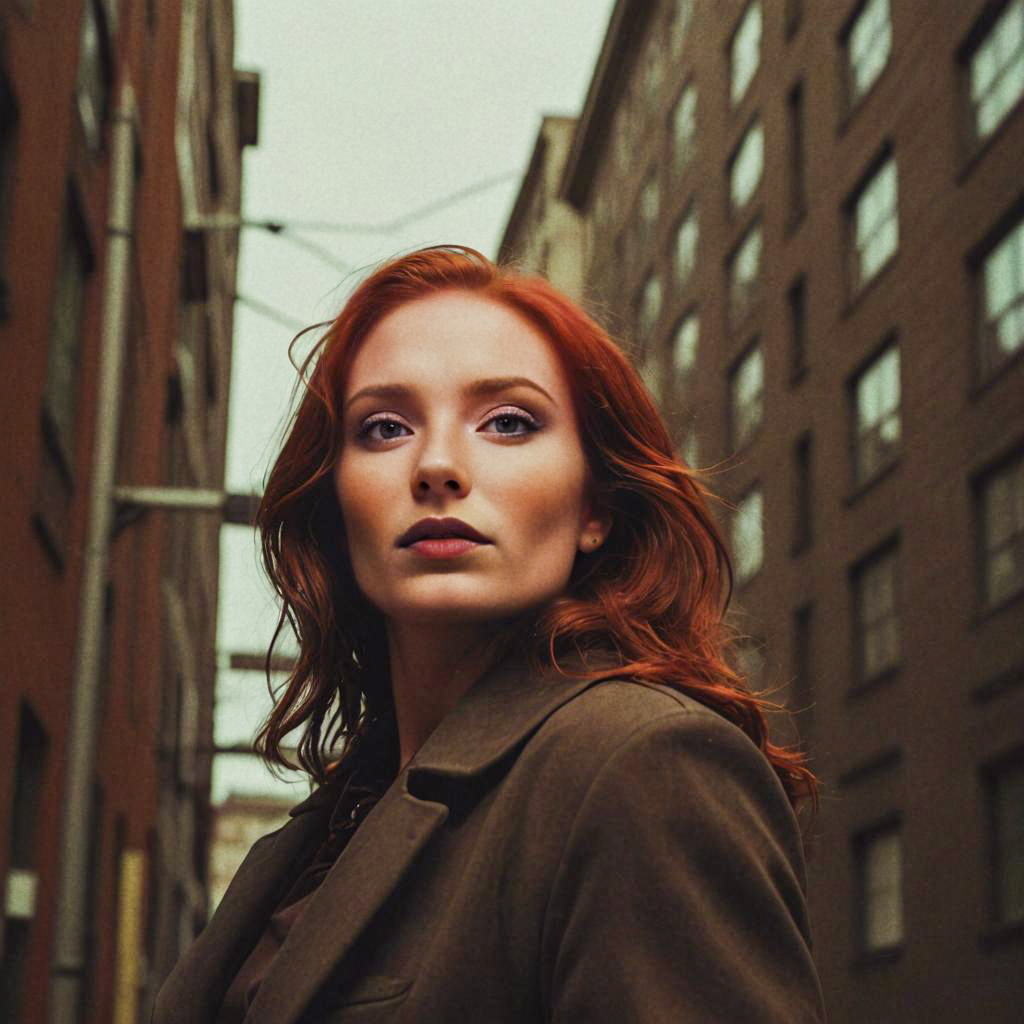 Confident Redhead in Urban Setting