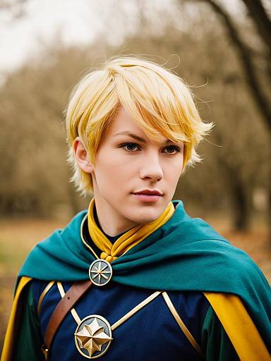 Realistic Portrait of Alfred from Fire Emblem in Cosplay Costume