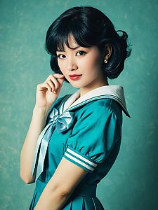 Woman Cosplaying Ami Mizuno Sailor Mercury in Teal Sailor Suit