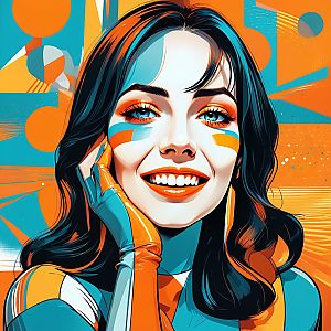 Vibrant Pop Art Woman Illustration