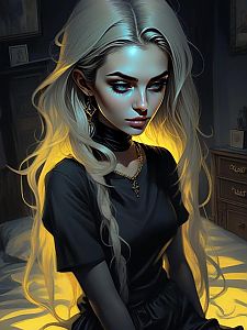 Portrait of a Woman with Platinum Blonde Hair