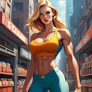 Confident Woman in Urban Market