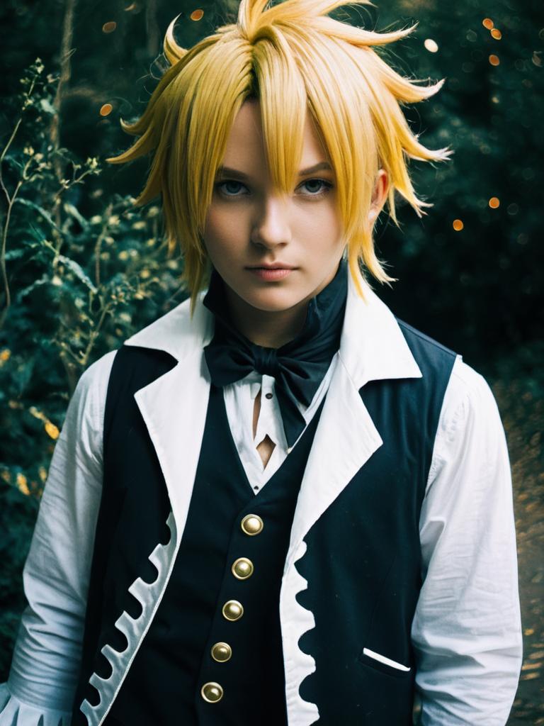 Man in Realistic Meliodas Costume Cosplay Photo