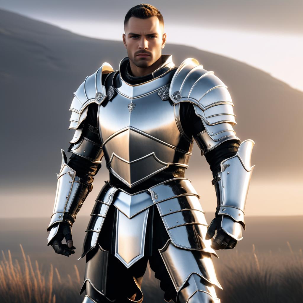 Brave Warrior in Silver Armor