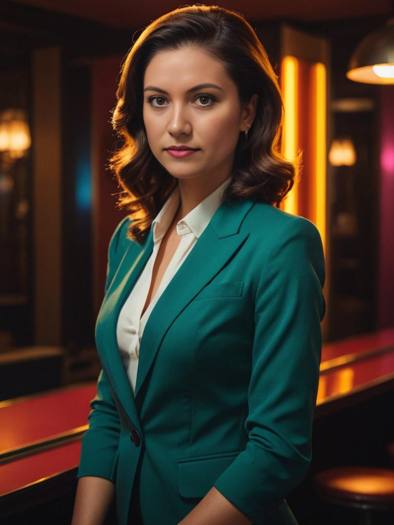 Confident Businesswoman in Cinematic Style