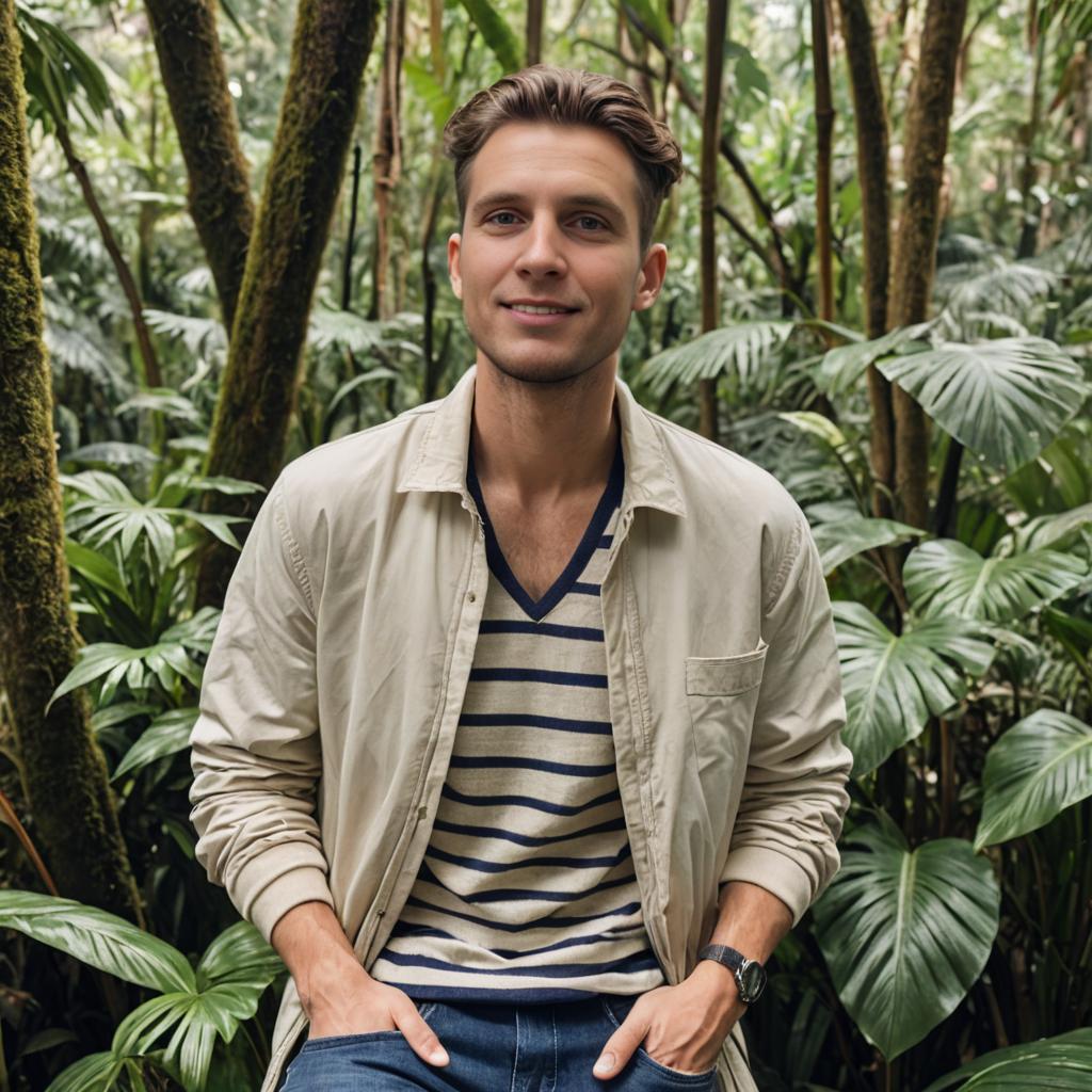 Confident Man in Forest