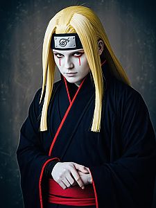 Realistic Deidara Cosplay Man in Naruto Anime Costume