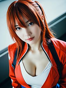 Realistic Asuka Kazama Woman Cosplay Costume Photo