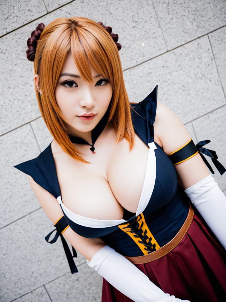 Aketa Mikoto Cosplay Woman in Detailed Navy and Burgundy Outfit