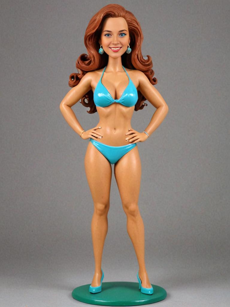 Caricature Figurine in Blue Bikini