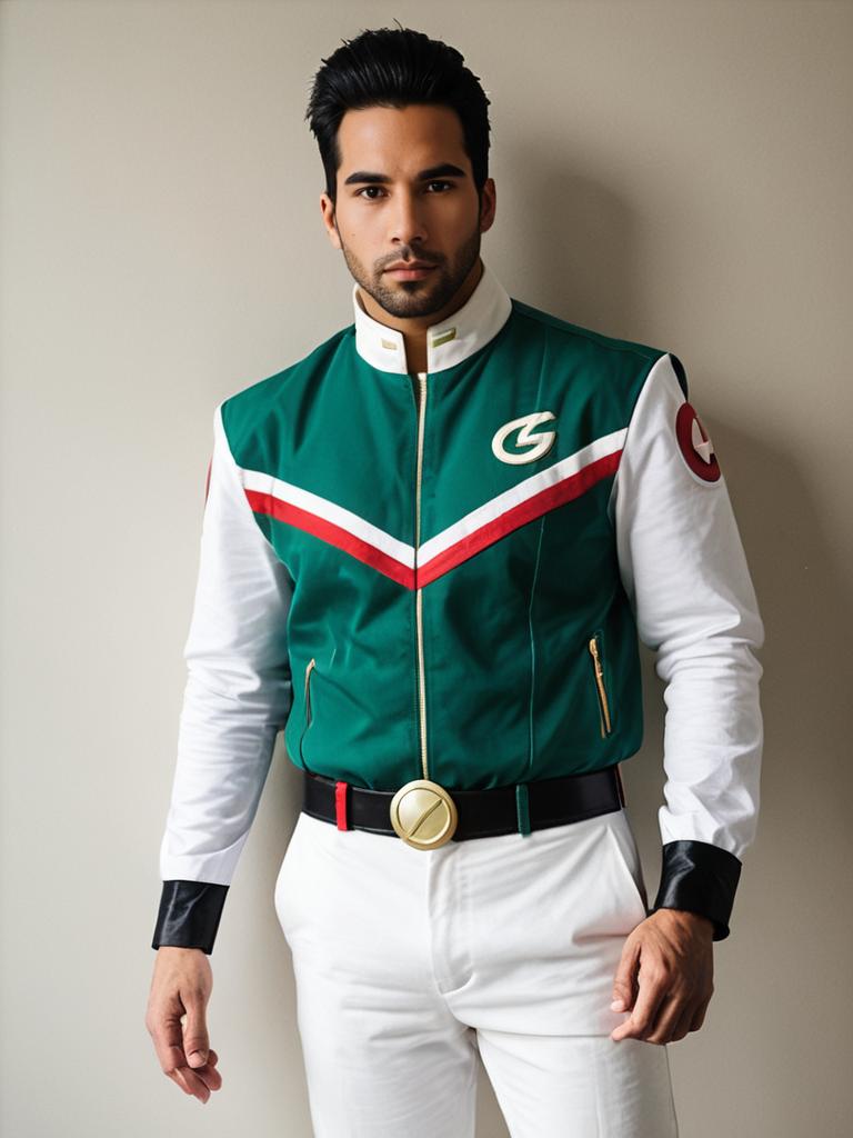 Man Wearing Realistic Tommy Oliver Cosplay Costume Photo