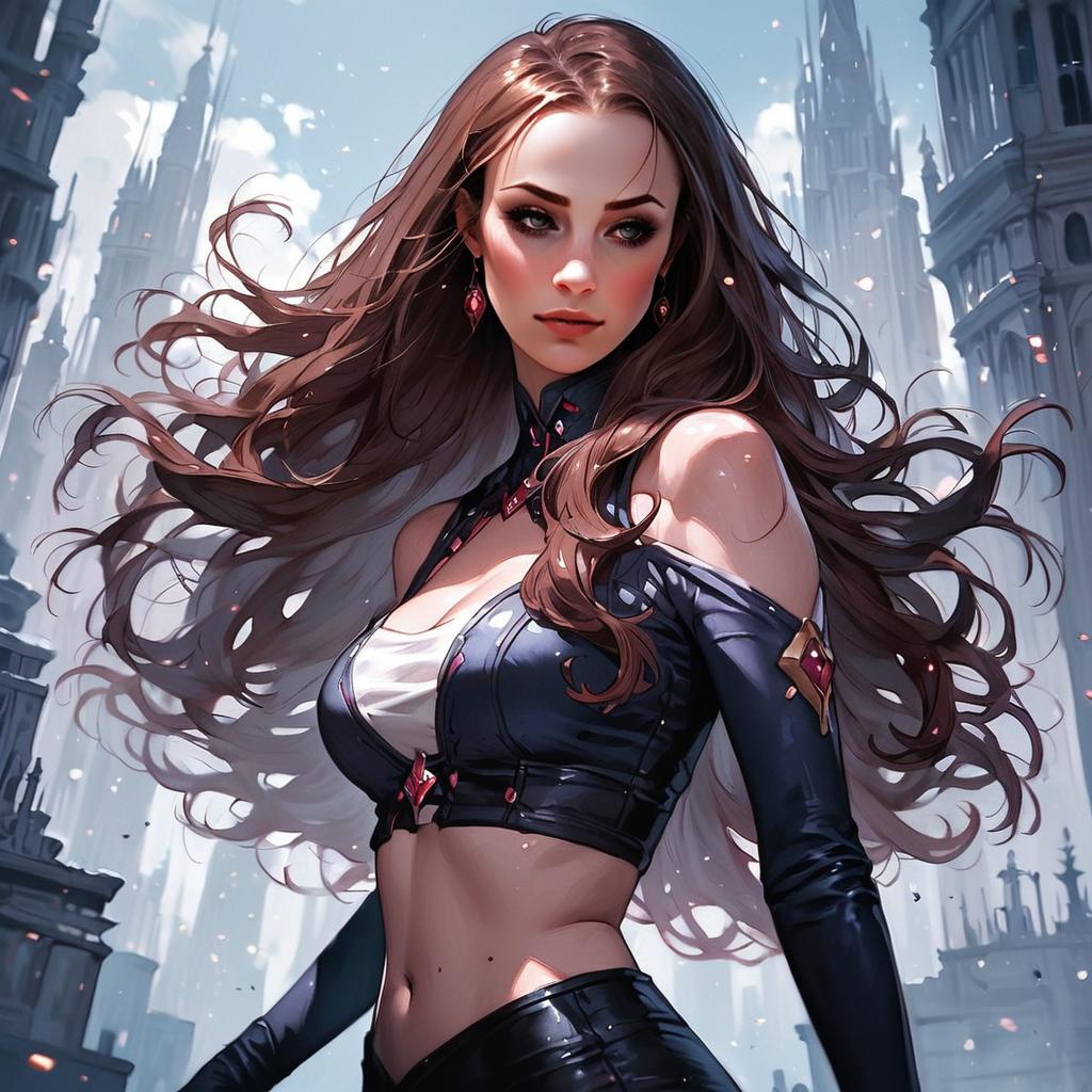 Confident Young Woman in Gothic Fantasy