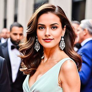 Glamorous Woman in Elegant Gown at Formal Event