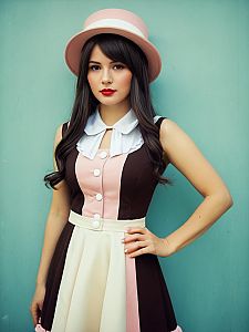 Woman Cosplay Wearing Neapolitan Costume in Realistic Photo