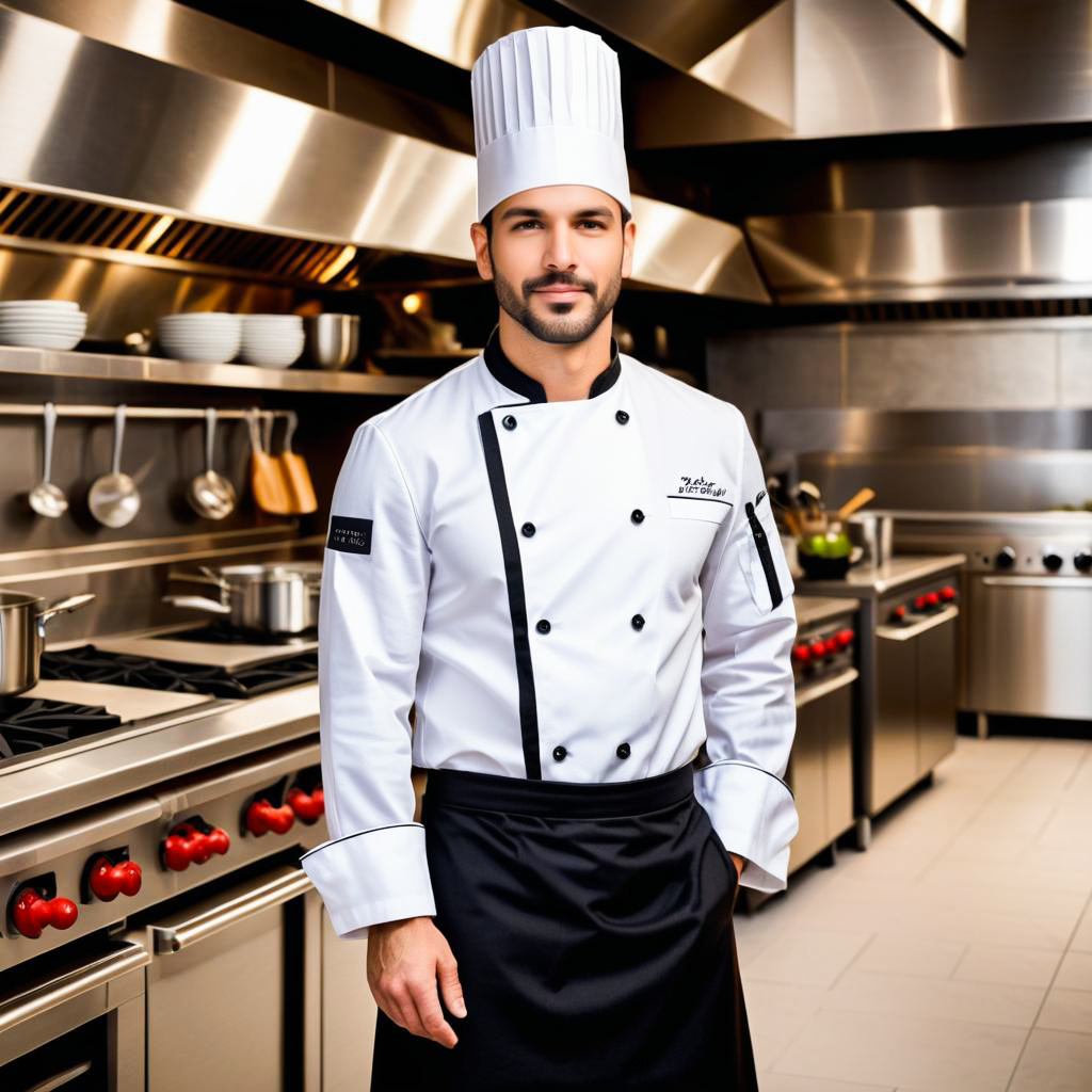 Confident Male Chef in Modern Kitchen