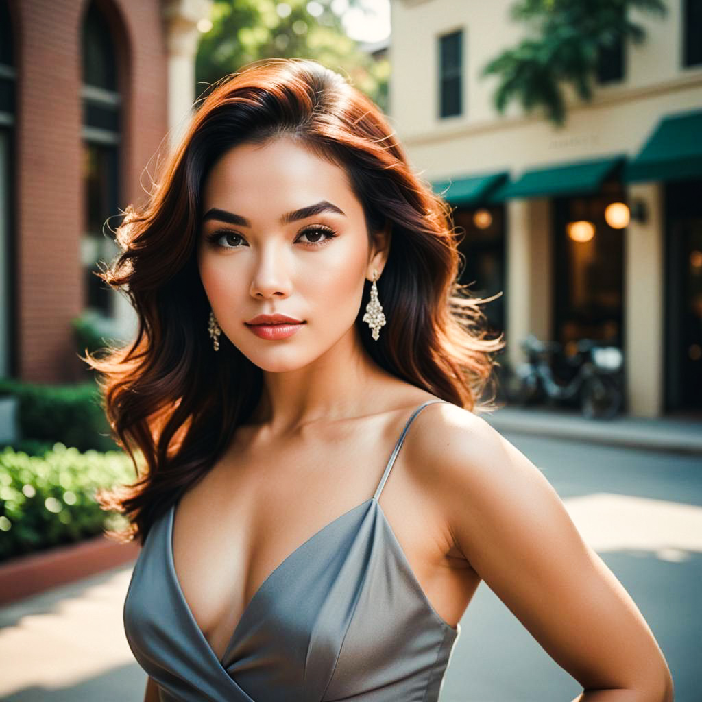 Elegant Woman in Urban Setting