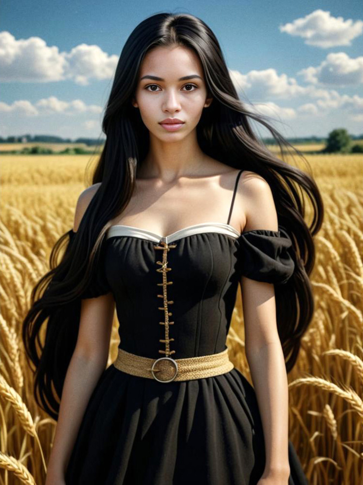 Young Woman in Wheat Field