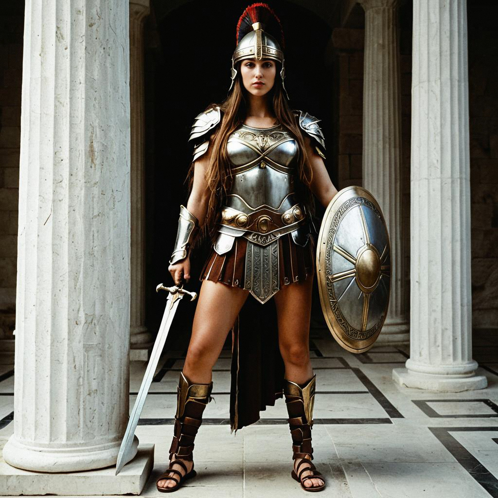 Fierce Ancient Warrior in Armor
