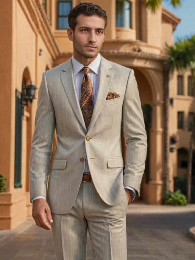 Man in Light-Colored California Cocktail Attire