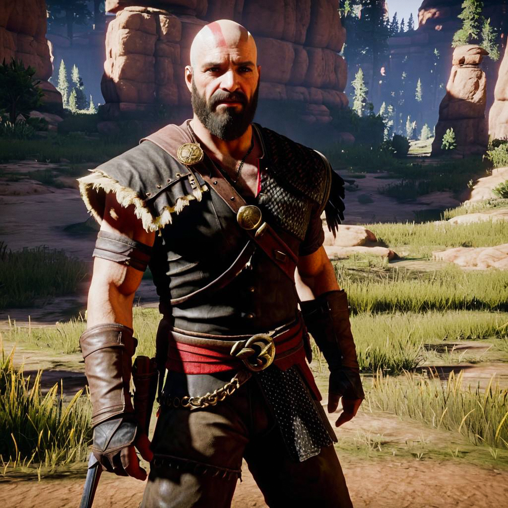 Medieval Warrior in Rocky Landscape