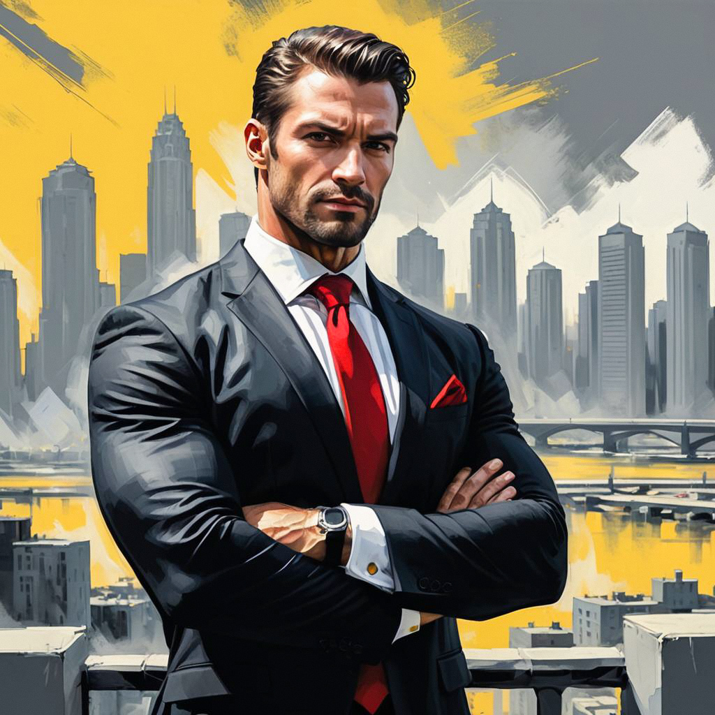Confident Man in Modern Cityscape Confident Man in Modern Cityscape