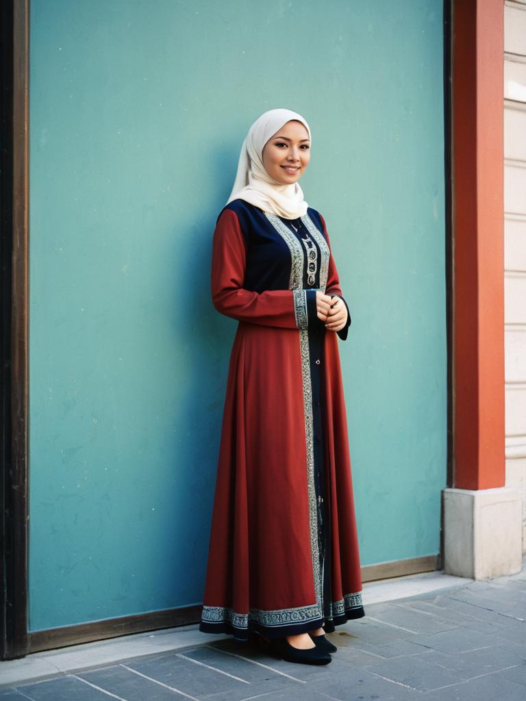 Woman in Full Body Modest Islamic Fashion Outfit with Hijab Woman in Full Body Modest Islamic Fashion Outfit with Hijab