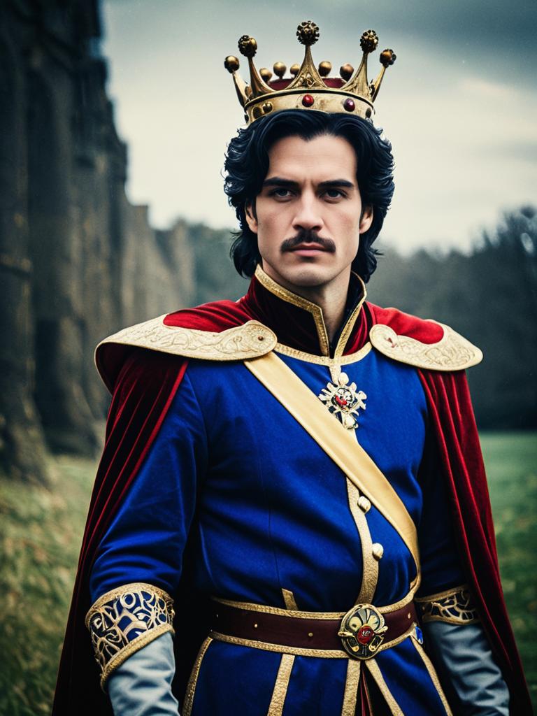 Man in Royal Fantasy Prince Costume Cinematic Realism Heroic Cosplay