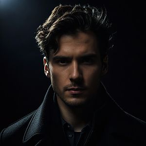 Young Man Portrait in Low-Key Lighting